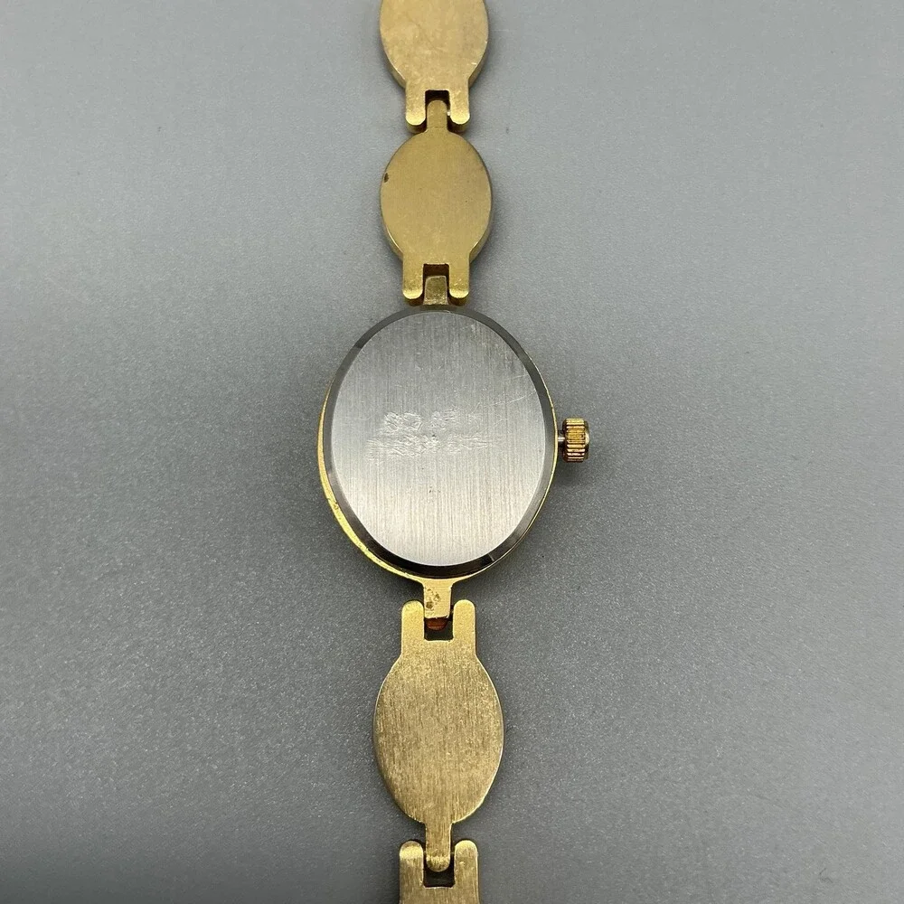 Cardini Womens Watch 18mm Silver Tone Pink Enamel Gold Tone New Battery 7.25